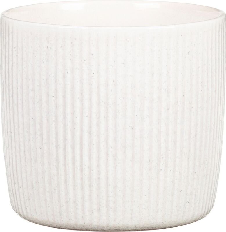 [gebraucht] B-ware Scheurich Topfpflanzer Keramik Blumentopf Modell 909 Rund Weiß Freistehend