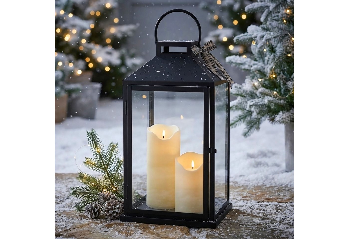 Xxxl Led Outdoor Kerze Cremeweiß Mit Timer 2er Set - 30 20 Cm - Elektrische Laternenkerze Mit Fernbedienung Für Außen & Innen Mit Flammen Effekt Bild 4