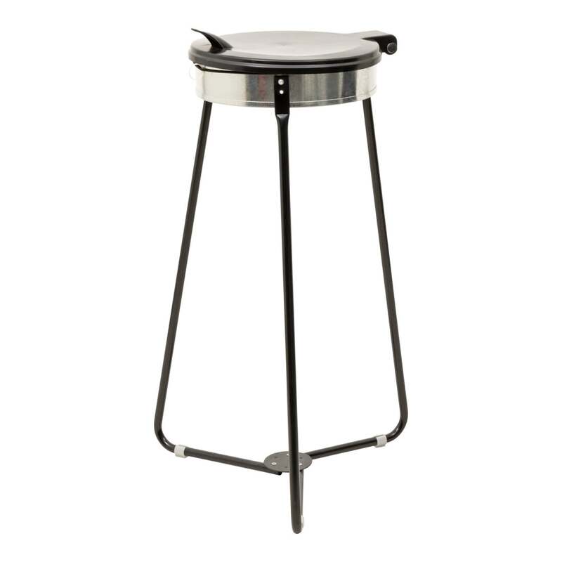 [gebraucht] B-ware Stier Müllsackhalter Abfallbehälter 120l Schwarz Kunststoff 515x515x935mm