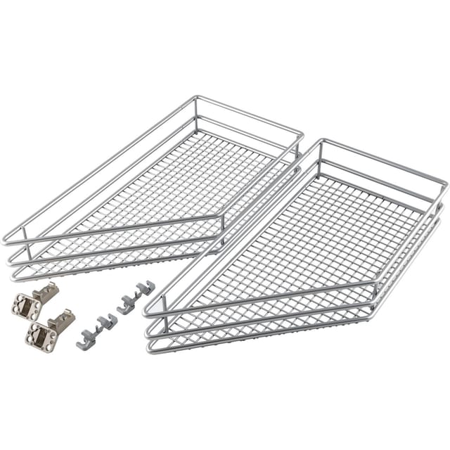 Vauth-sagel Vs Sub Side Drahtkorb Saphir 45° Rechts - Set Für Küchenunterschränke Mit Kb 300mm - Korb Aus Feinmaschigem Drahtgitter, Stahl Pulverbeschichtet Silberfärbig