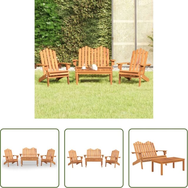 Gartenbank - 4-tlg. Garten-lounge-set Adirondack Massivholz Akazie