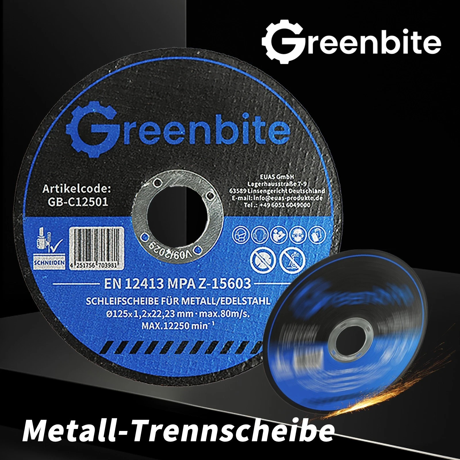3x Trennscheibe 125x1,2x22,23mm Winkelschleifer Metall & Edelstahl, Briefversand Bild 3