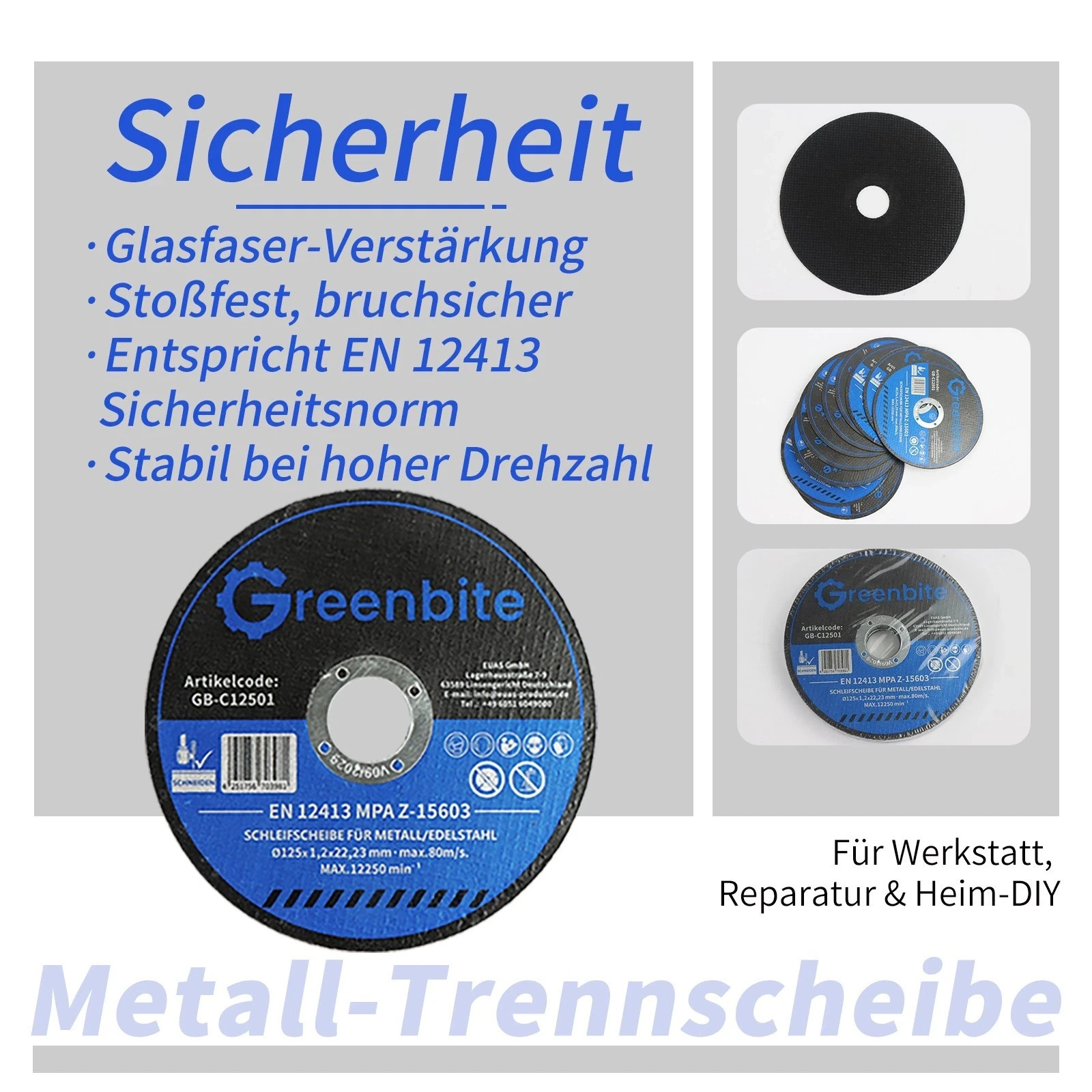 3x Trennscheibe 125x1,2x22,23mm Winkelschleifer Metall & Edelstahl, Briefversand Bild 6