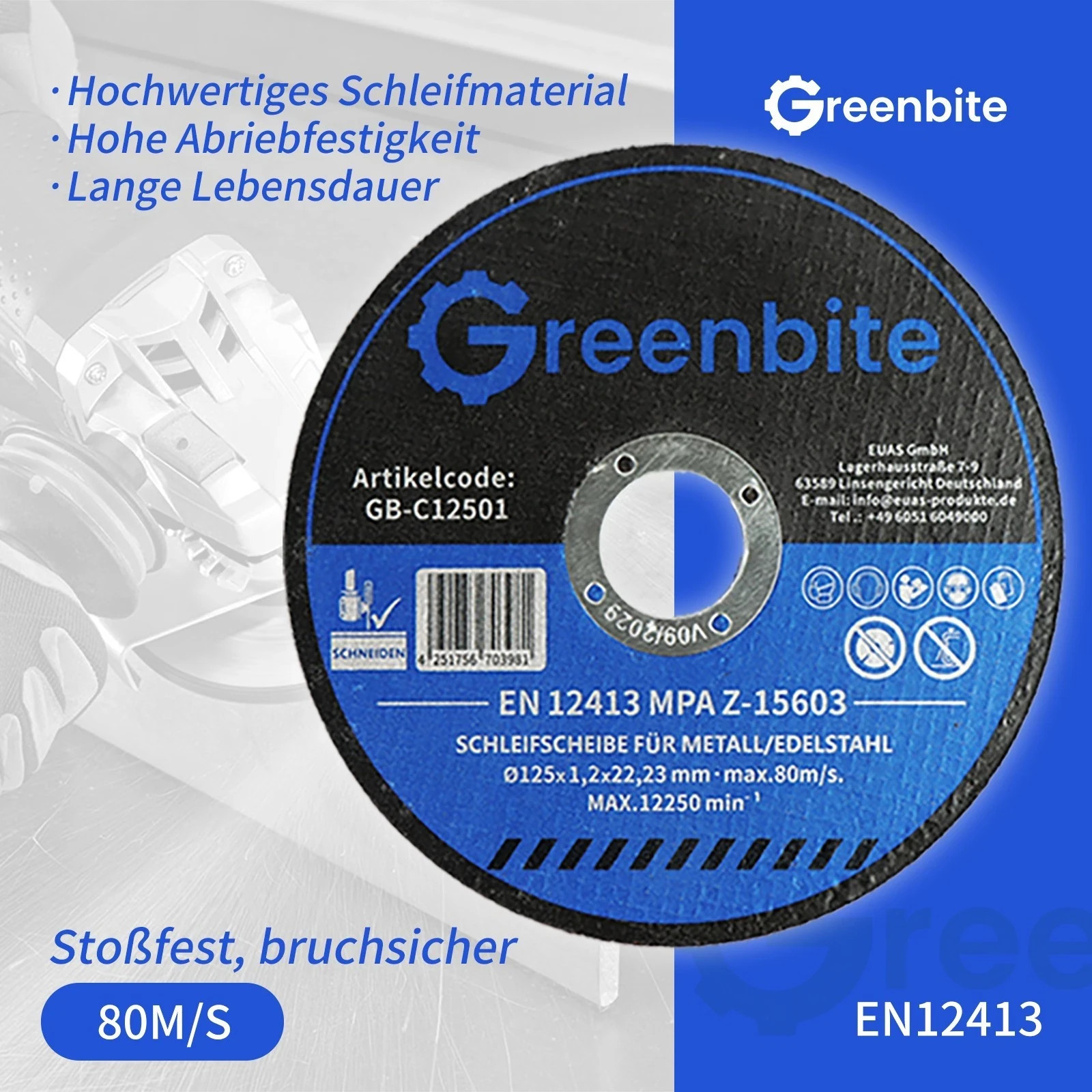3x Trennscheibe 125x1,2x22,23mm Winkelschleifer Metall & Edelstahl, Briefversand Bild 7