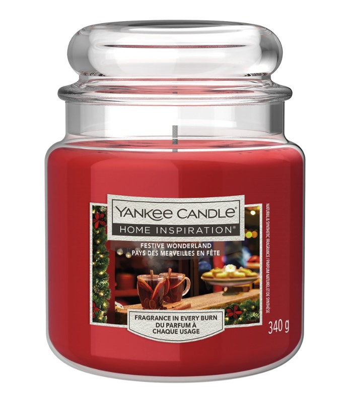 Yankee Candle Duftkerze Mittleres Glas Christmas Bubbly 340 g rosa