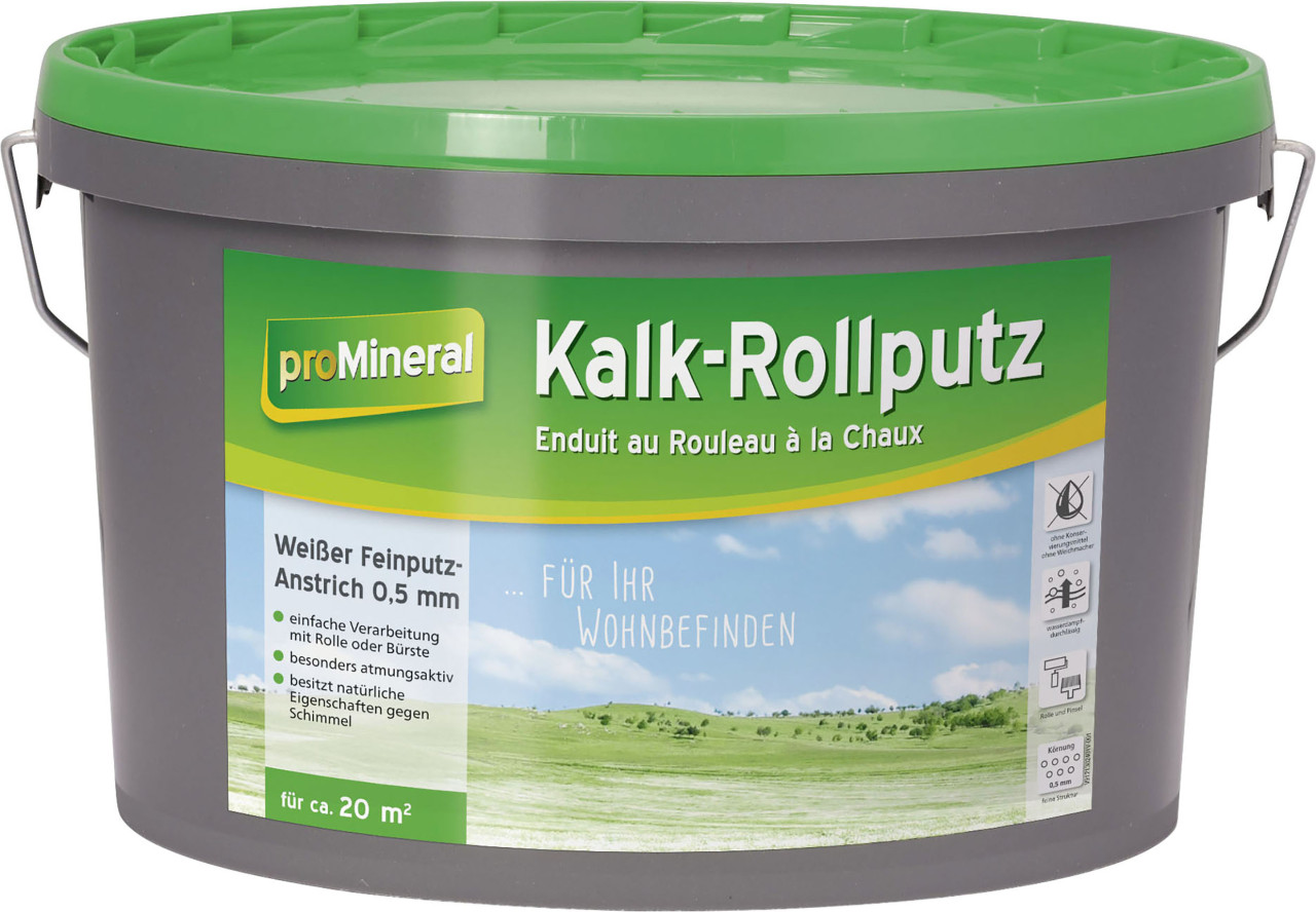 proMineral Kalk-Rollputz weiß 8 kg