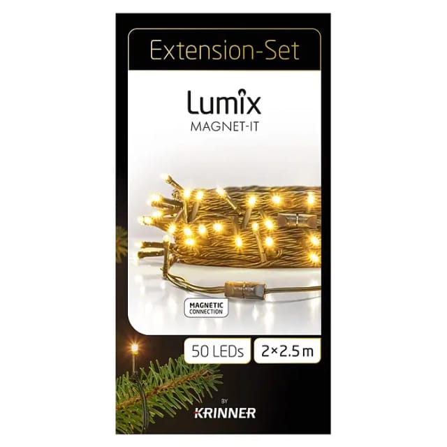 Lumix LED-Erweiterungslichterkette für innen mit Magnetverbindung 5 m warmweiß