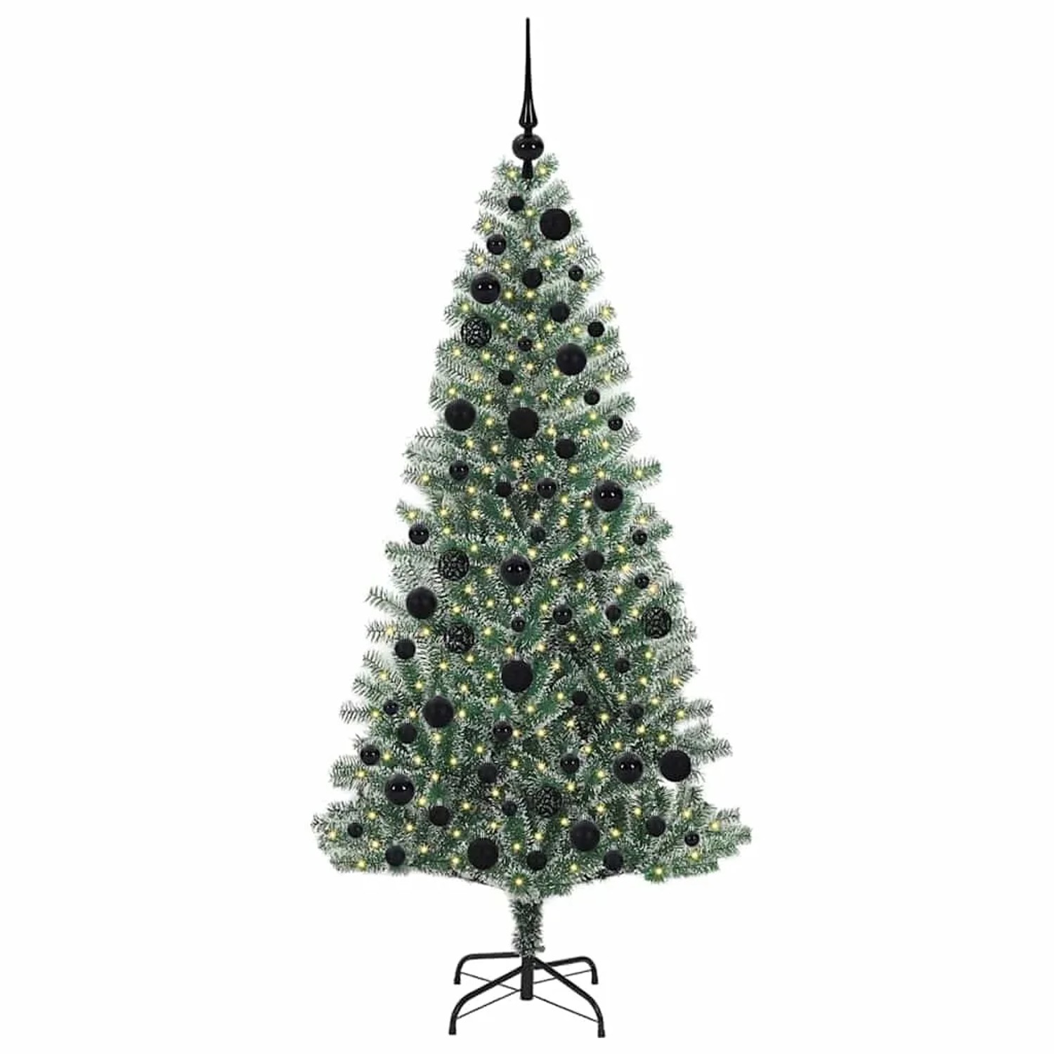 vidaXL Künstlicher Weihnachtsbaum Beschneit mit LED Licht 180 cm 3396816
