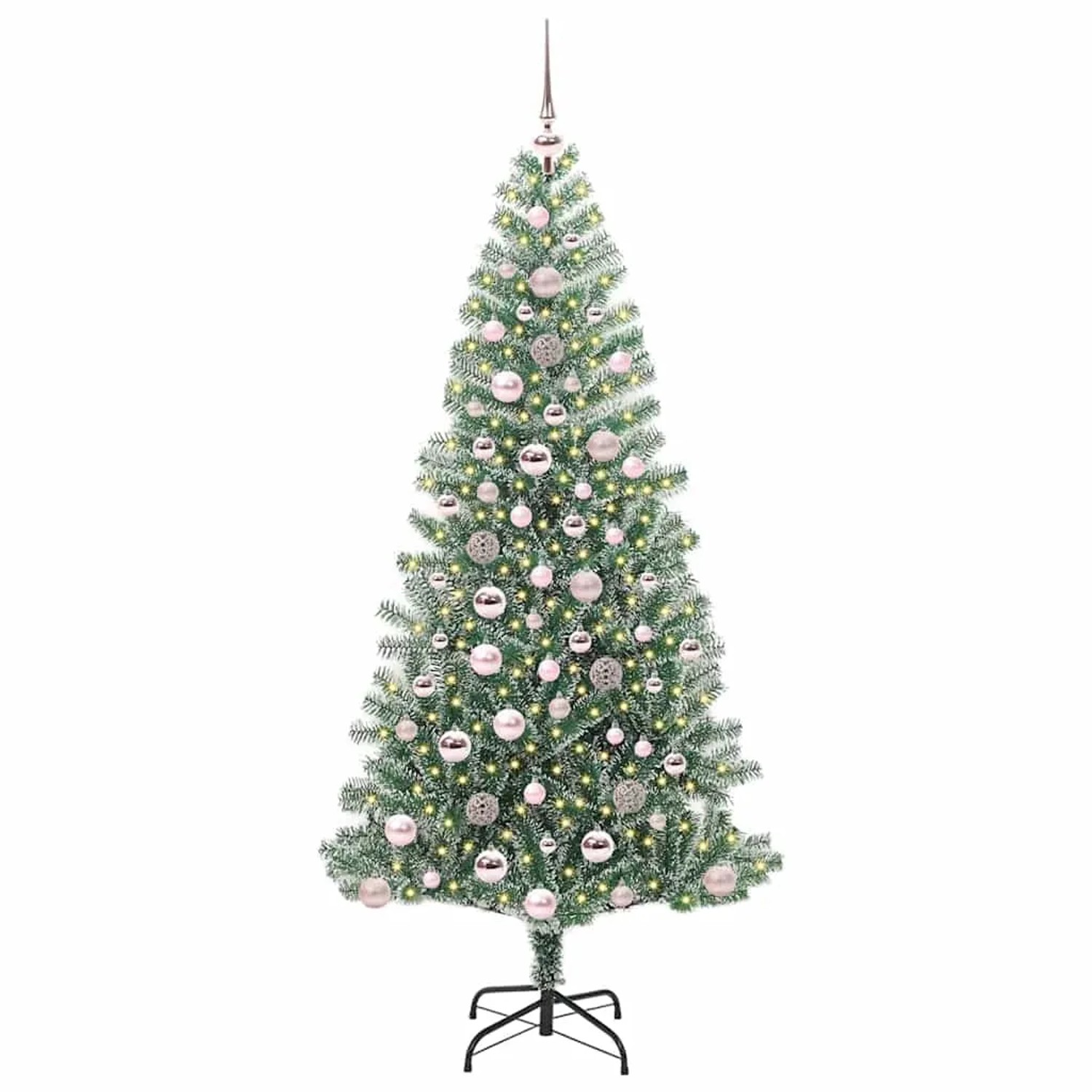 vidaXL Künstlicher Weihnachtsbaum Beschneit mit LED Licht 180 cm 3396817