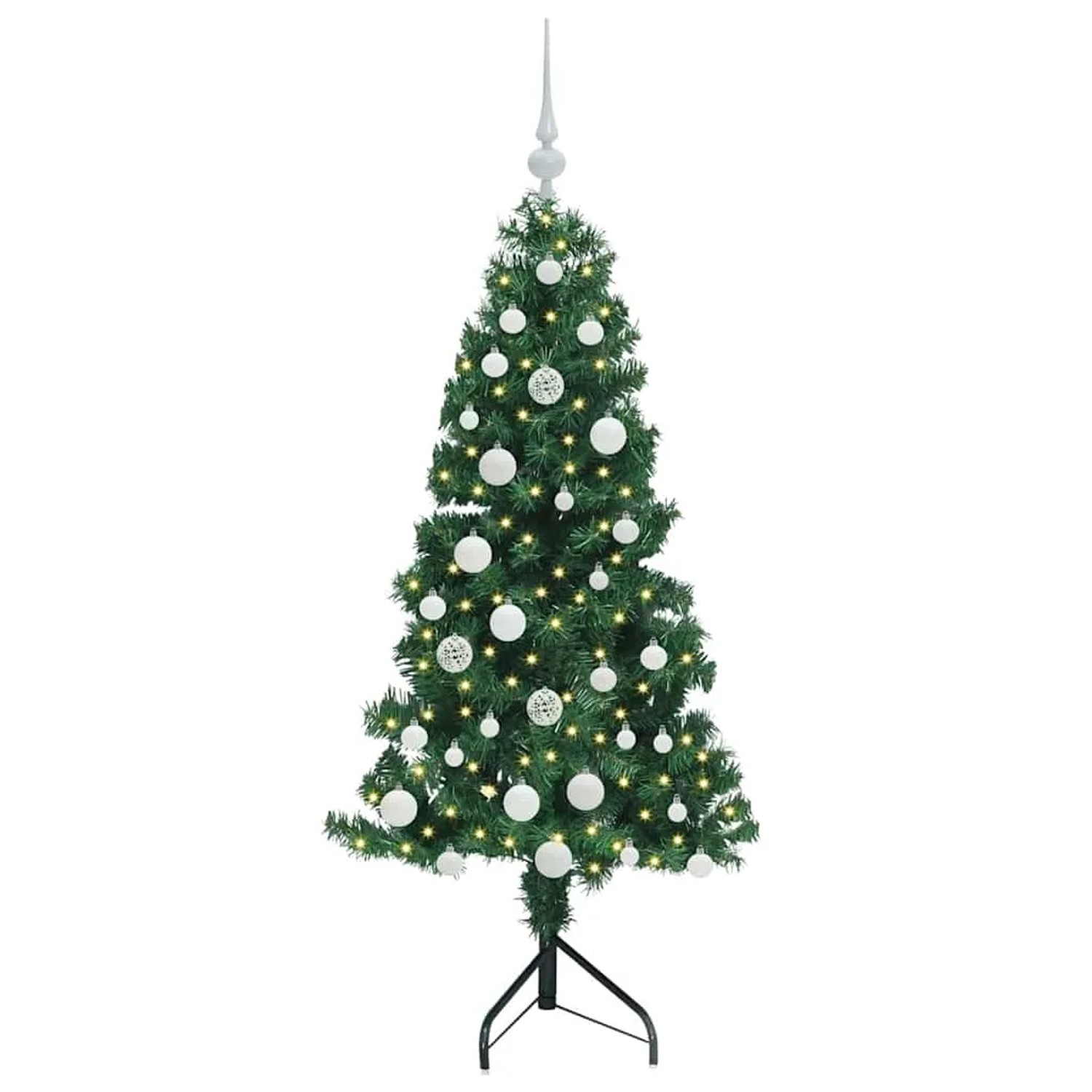 vidaXL Eckiger Künstlicher Weihnachtsbaum Grün 150 cm PVC und Metall 3397253