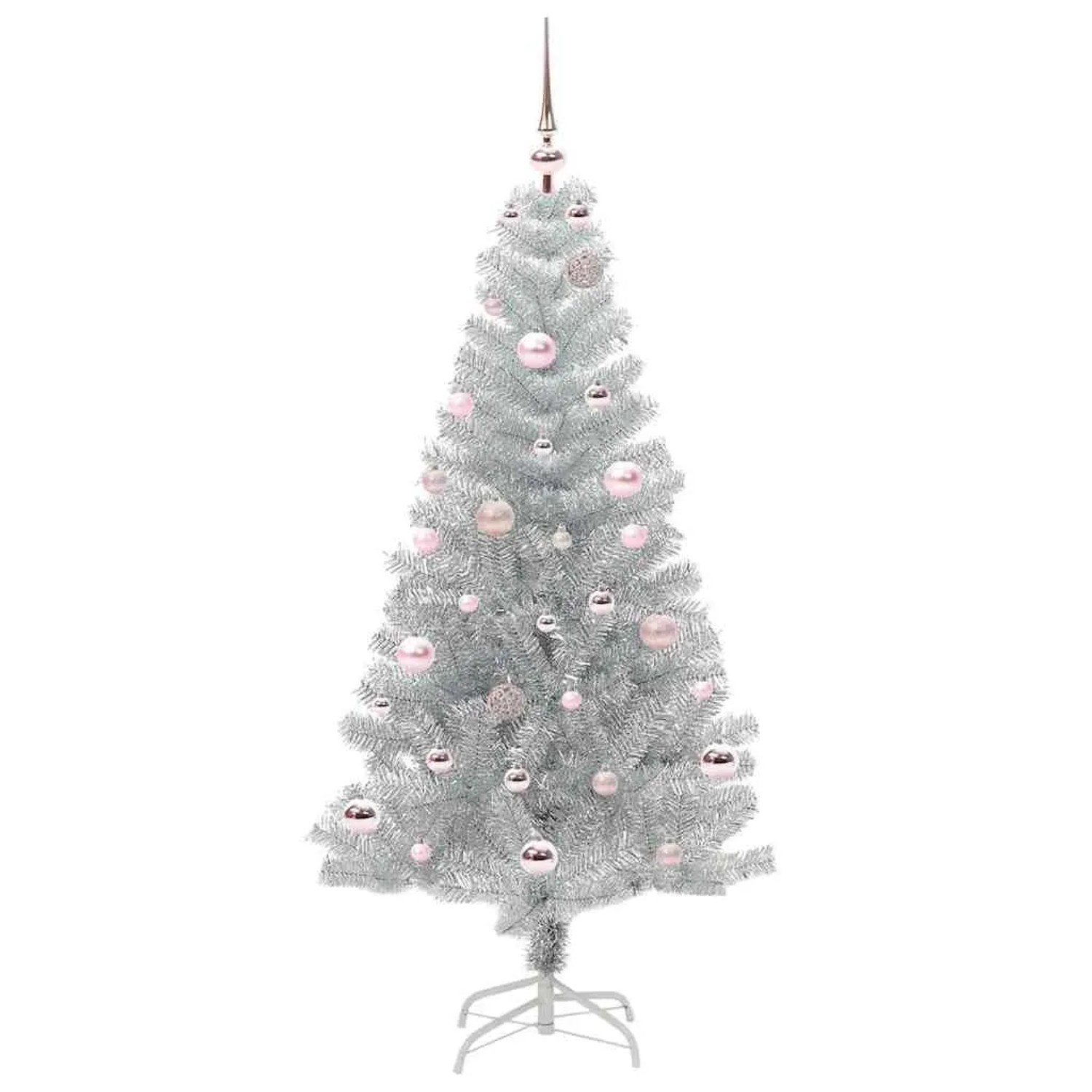 vidaXL Weihnachtsbaum mit 150 LEDs mit Ständer Silber 150 cm PET 3396663