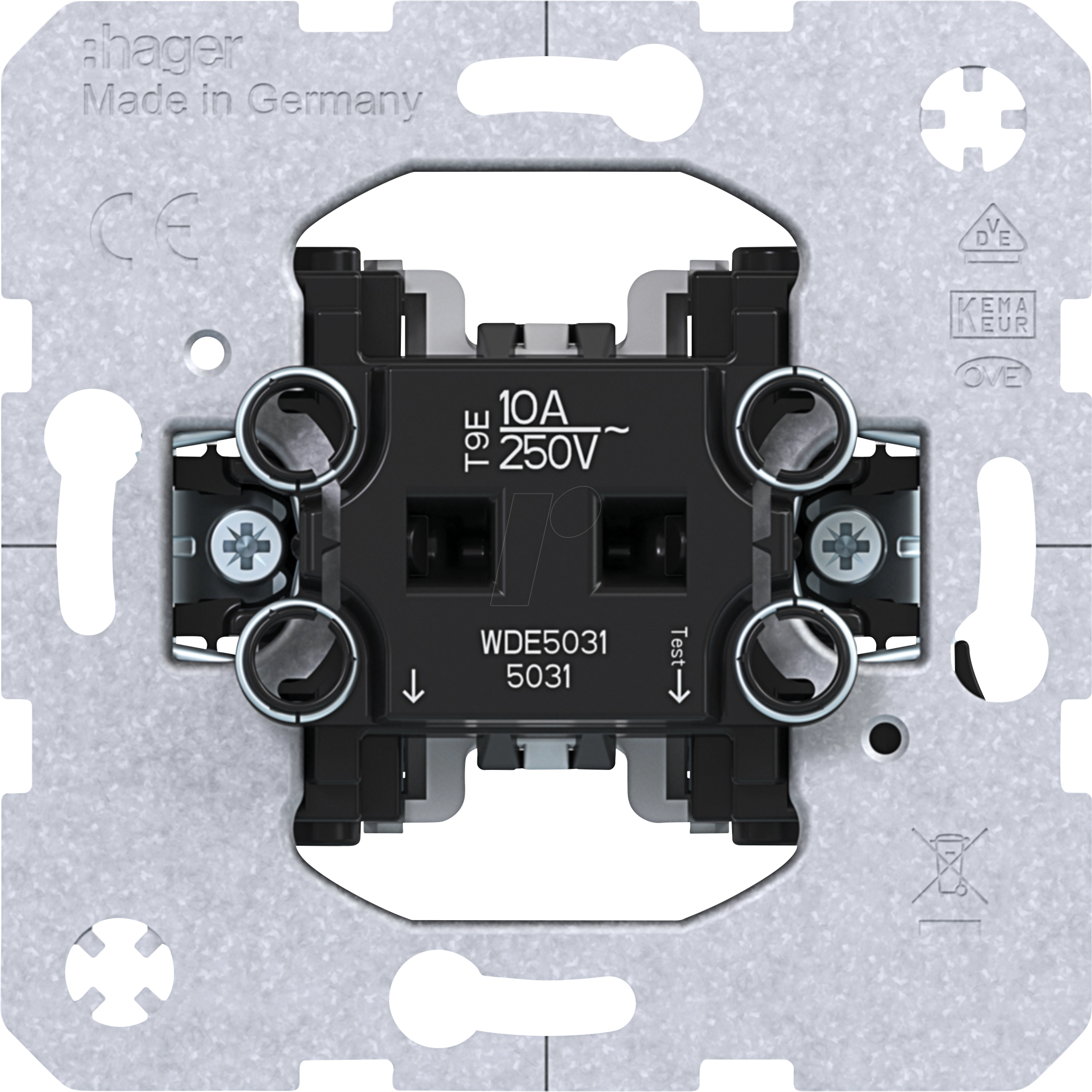 HAGER WDE5031 - Taster-Einsatz, 1 Schließer, Unterputz, 10 A / 250 V
