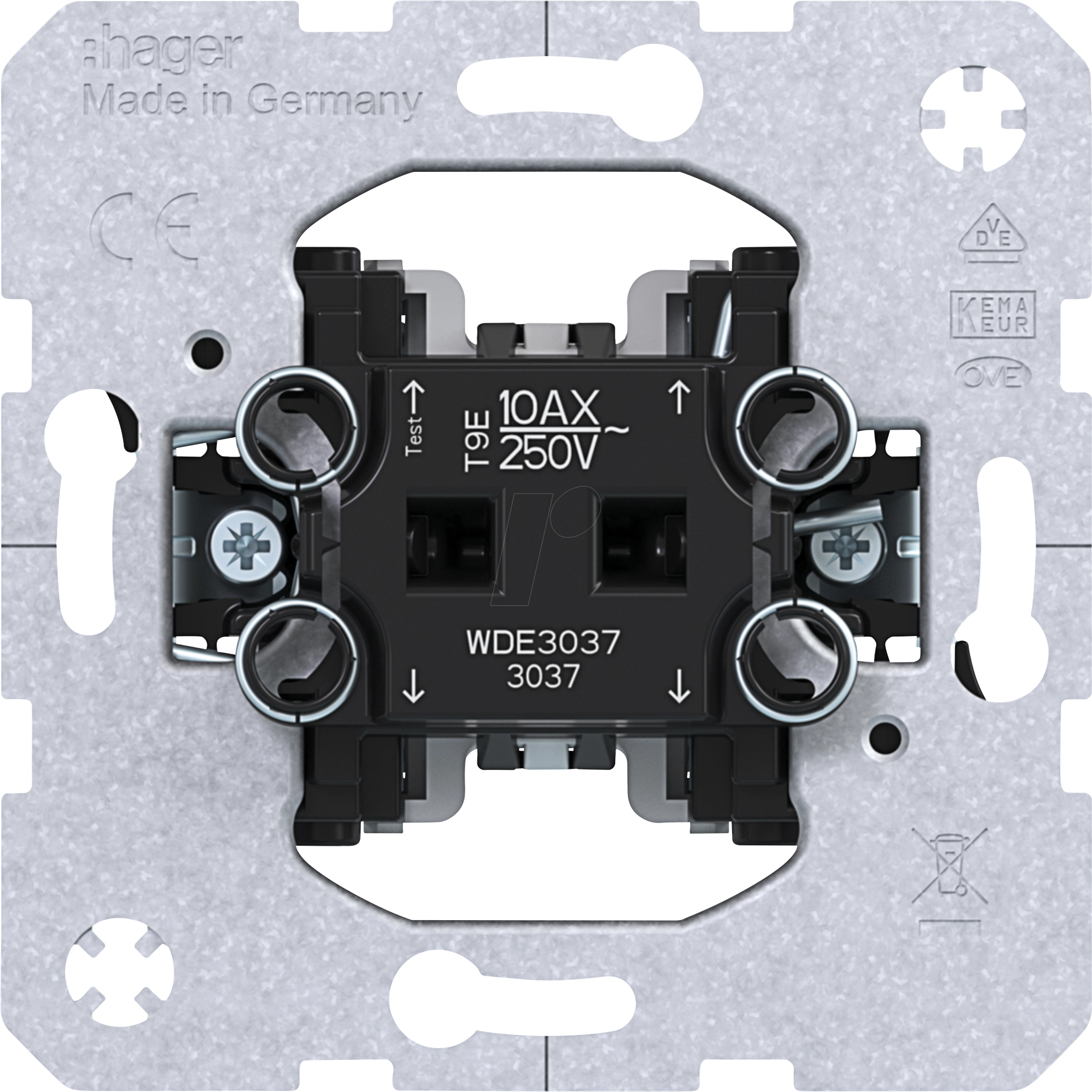 HAGER WDE3037 - Kreuzschalter-Einsatz, Unterputz, 10 AX / 250 V