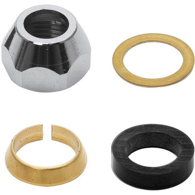Quetschverschraubung 3/8" x ø10mm, Messing verchromt, konisch