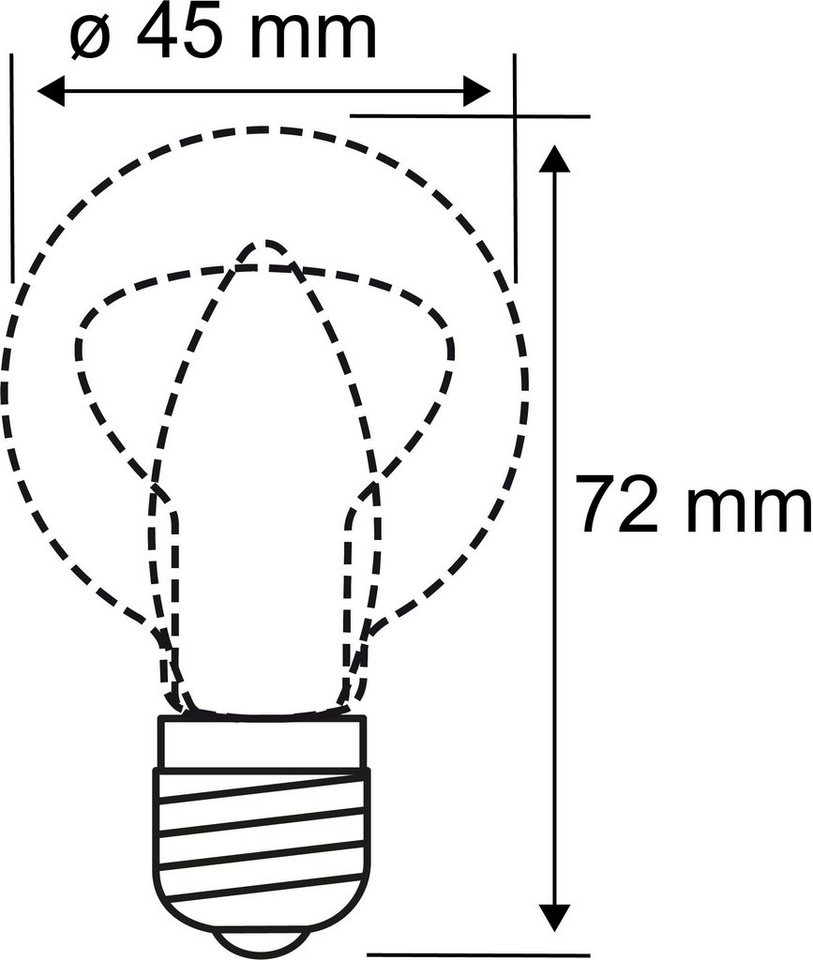 Paulmann LED-Filament Tropfen, E27, 5 St., Warmweiß, 5er Pack2,6W, E27 klar 2700K