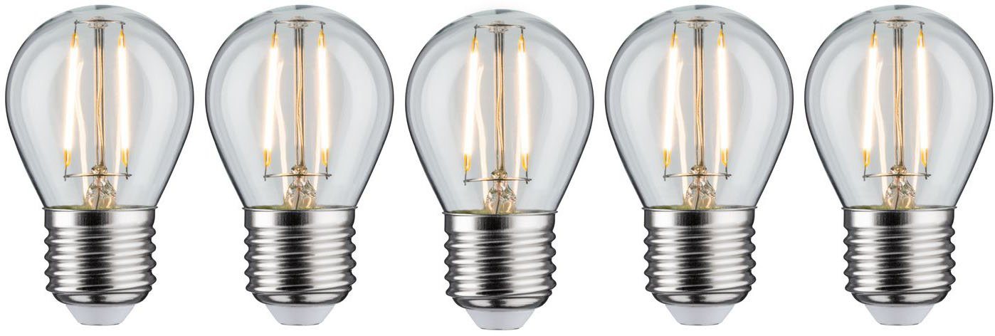 Paulmann LED-Filament Tropfen, E27, 5 St., Warmweiß, 5er Pack2,6W, E27 klar 2700K Bild 2