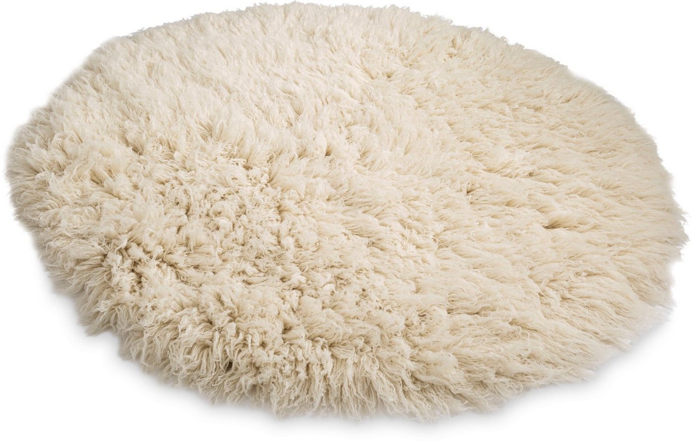 THEKO Wollteppich Flokati XXL, handgewebt, rund, Höhe: 100 mm, original griechischer Flokati, Hochflor, reine Wolle, auch in rund