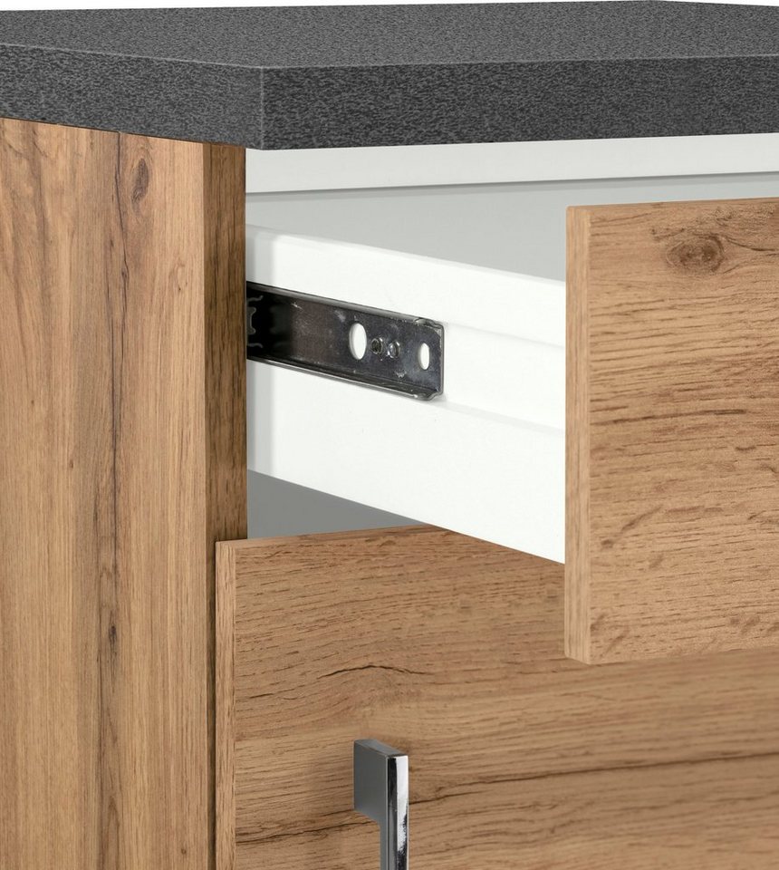 KOCHSTATION Unterschrank KS-Colmar 50 cm, mit Metallgriff, für viel Stauraum Bild 4