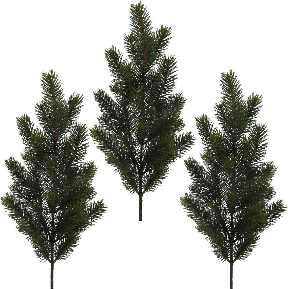 Winterliche Kunstpflanze Weihnachtsdeko Tanne, Creativ deco, Höhe 66 cm, Zweig im 3er Set Bild 2