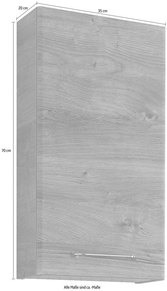 Saphir Hängeschrank Quickset Wand-Badschrank 35 cm breit mit 1 Tür, 2 Einlegeböden Badezimmer-Hängeschrank inkl. Türdämpfer, Griffe in Chrom Glanz Bild 2