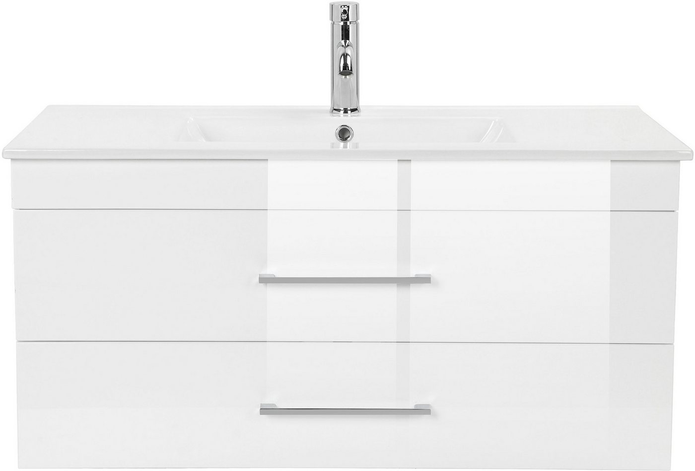 welltime Waschtisch WT Florenz (Set, Waschtisch inklusive Waschbecken), Waschplatz mit 2 Auszügen und Softclose Breite 100cm Bild 3