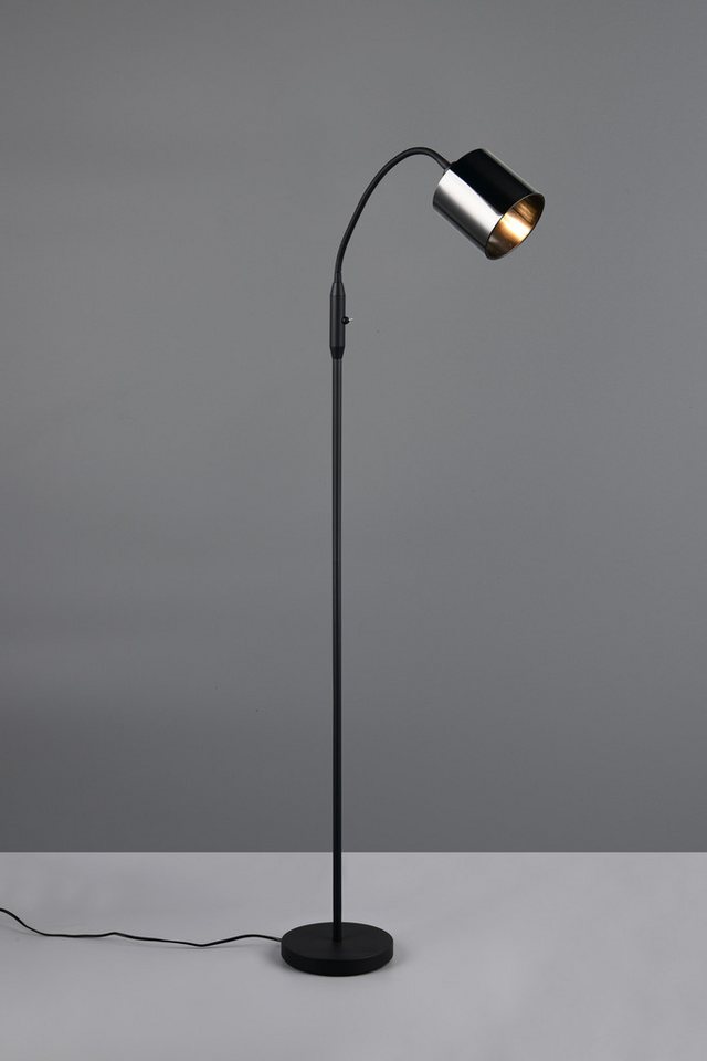 Reality Leuchten Stehlampe JASON, Stehleuchte 1-flammig exkl 1x E14 max 10W, Höhe 130cm, Ø 20cm, Ein-/Ausschalter, Leuchtmittel wechselbar, warmweiß - kaltweiß, mit Kippschalter, Leuchtenkopf flexibel ausrichten, Kabel 180cm Bild 2