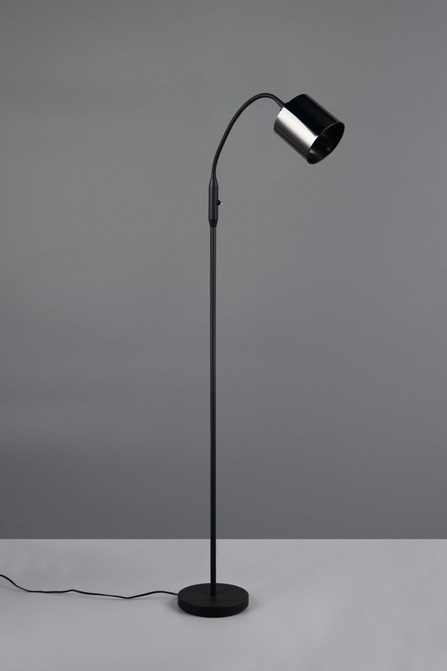 Reality Leuchten Stehlampe JASON, Stehleuchte 1-flammig exkl 1x E14 max 10W, Höhe 130cm, Ø 20cm, Ein-/Ausschalter, Leuchtmittel wechselbar, warmweiß - kaltweiß, mit Kippschalter, Leuchtenkopf flexibel ausrichten, Kabel 180cm Bild 4