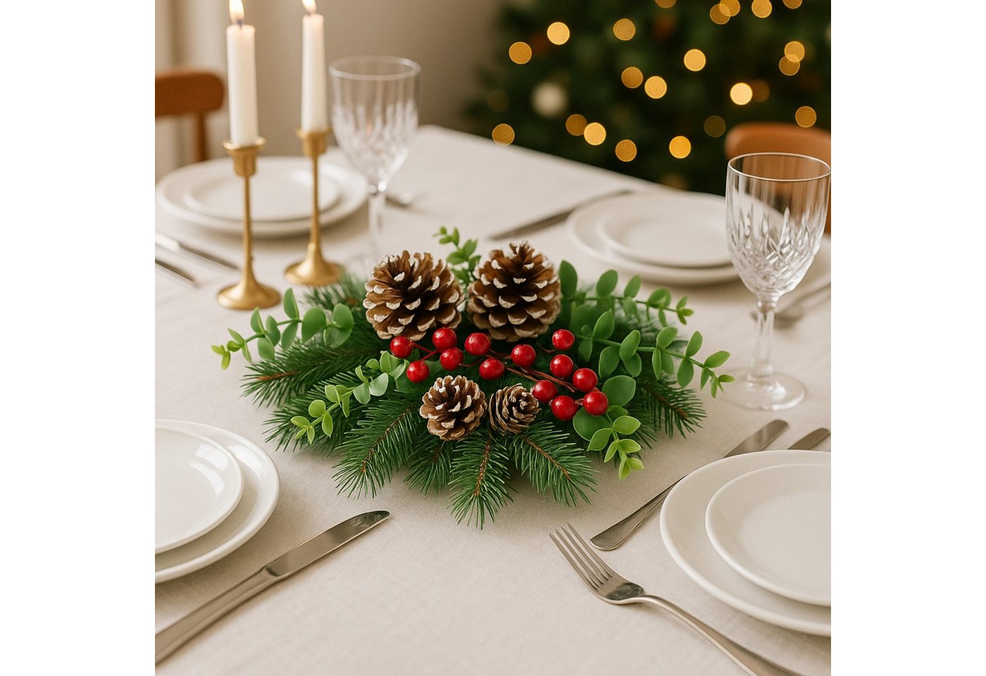 I.GE.A. Streudeko Bastelnaturmaterial Streudeko, Deko-Zapfen Eukalyptus Beeren Tanne Basteln Adventskränze 14 Teile Bild 2