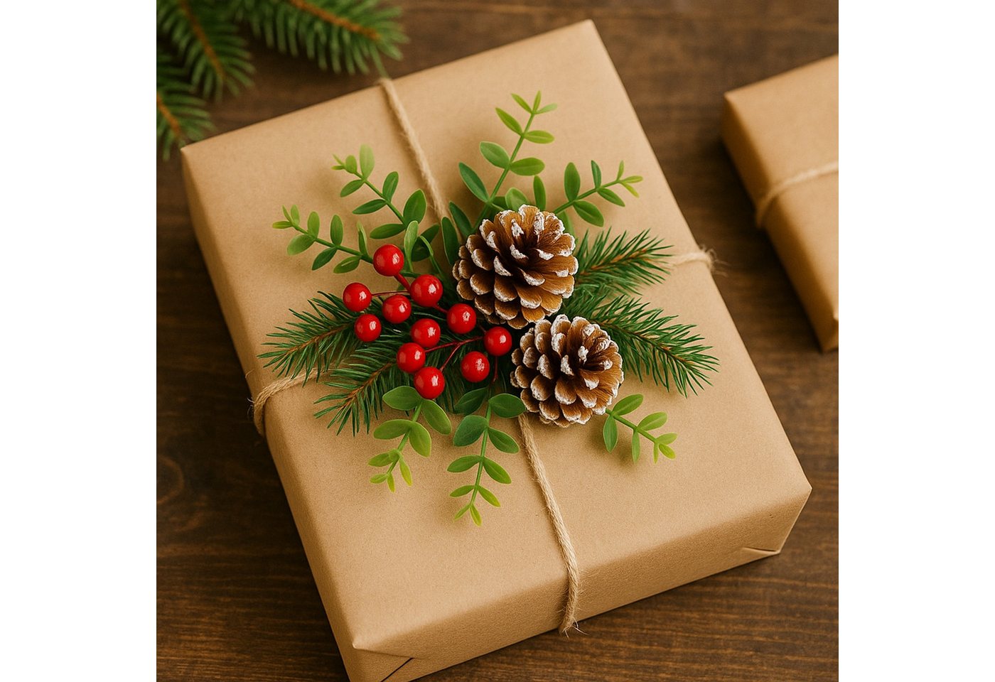 I.GE.A. Streudeko Bastelnaturmaterial Streudeko, Deko-Zapfen Eukalyptus Beeren Tanne Basteln Adventskränze 14 Teile Bild 4