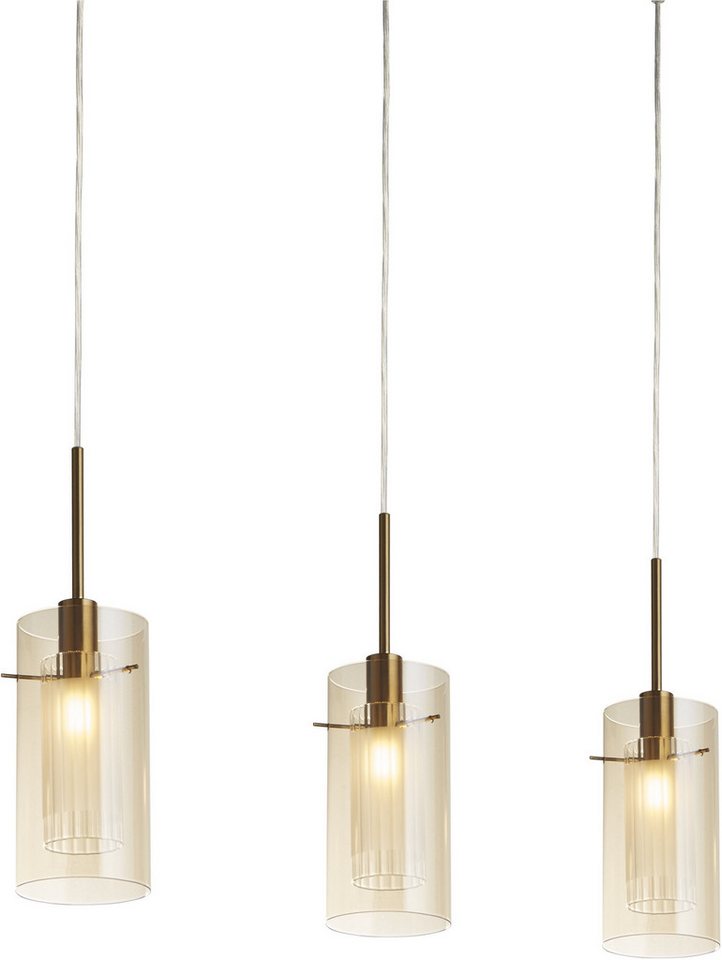 Searchlight Pendelleuchte Duo III 3Lt Strahler - Bronze und Champagnerglas, ohne Leuchtmittel