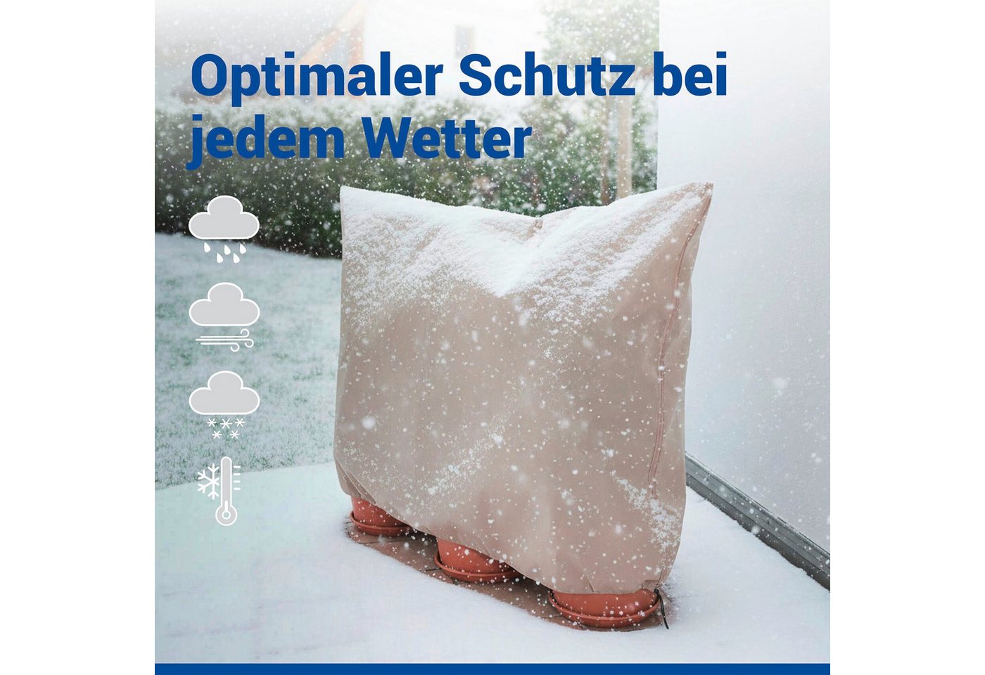 Maximex Winterschutzhaube Pflanzenschutz-Vlies, 180x120 cm, reißfestes Vlies, mit Reißverschluss und Zugband, BxH: 180x412 cm Bild 4