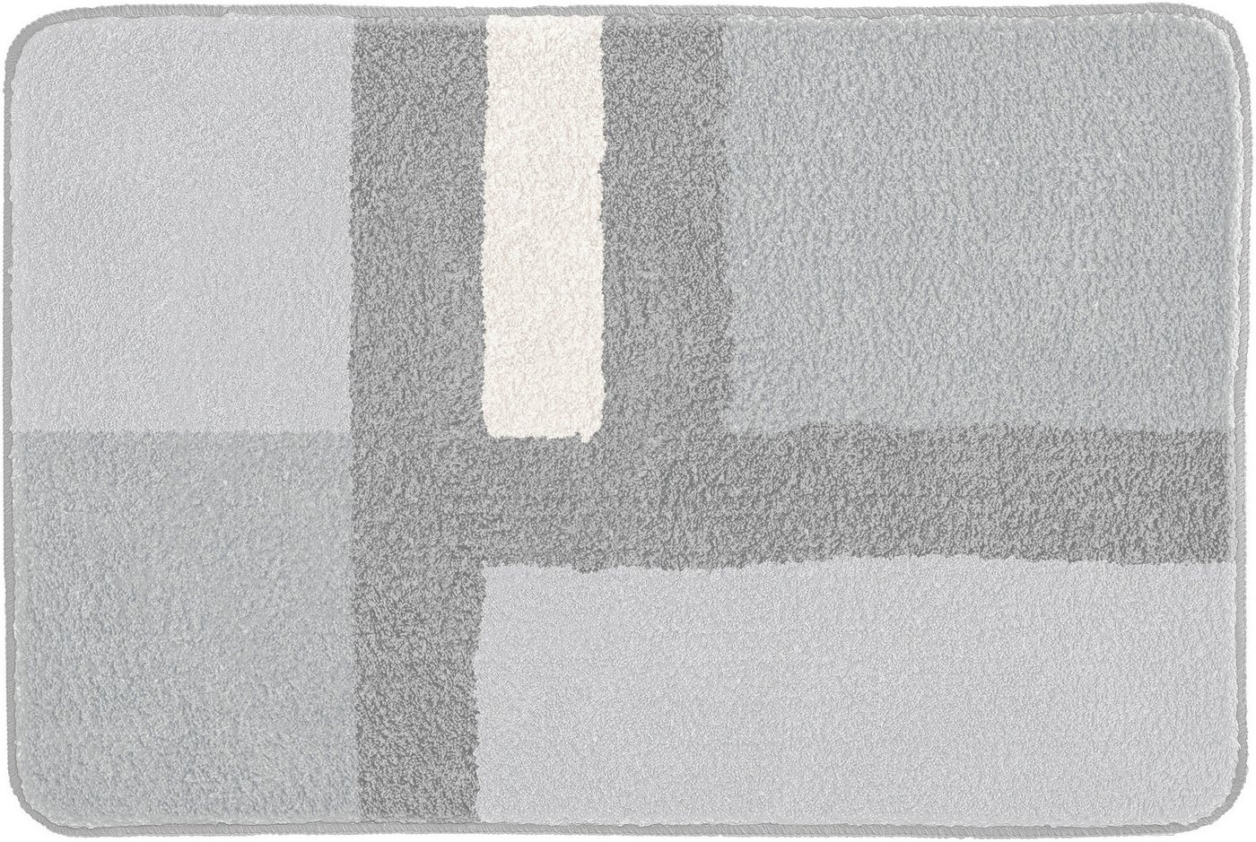 Kleine Wolke Badematte »Ariana«, Badvorleger, Badezimmer Teppich, Höhe 20 mm, rutschhemmend beschichtet, fußbodenheizungsgeeignet, Polyester, rechteckig, Geometrisches Design mit kontrastierendem Mittelstreifen Bild 3