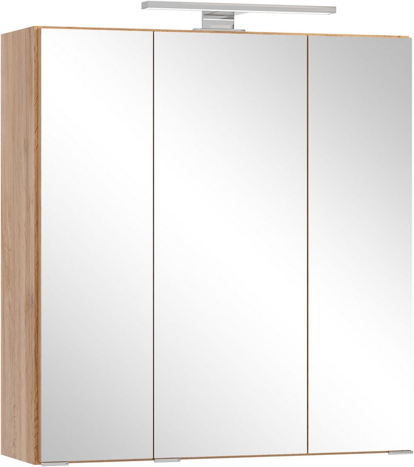 OTTO home Spiegelschrank BOZEN, 3D-Spiegelschrank 60 cm (Badezimmerschrank, Badschrank, Stauraum, Badmöbel, Schrank) Inklusive LED-Aufbauleuchte, Steckdose und Schalter Bild 4