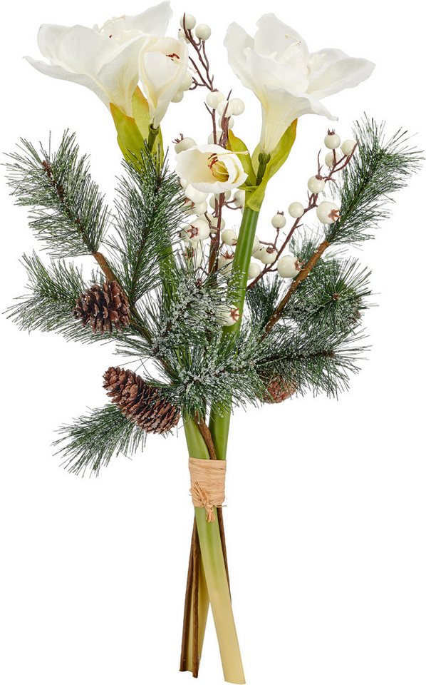 Winterliche Kunstpflanze Strauß mit Amaryllis, Creativ green, Höhe 66 cm, mit Beeren Bild 2