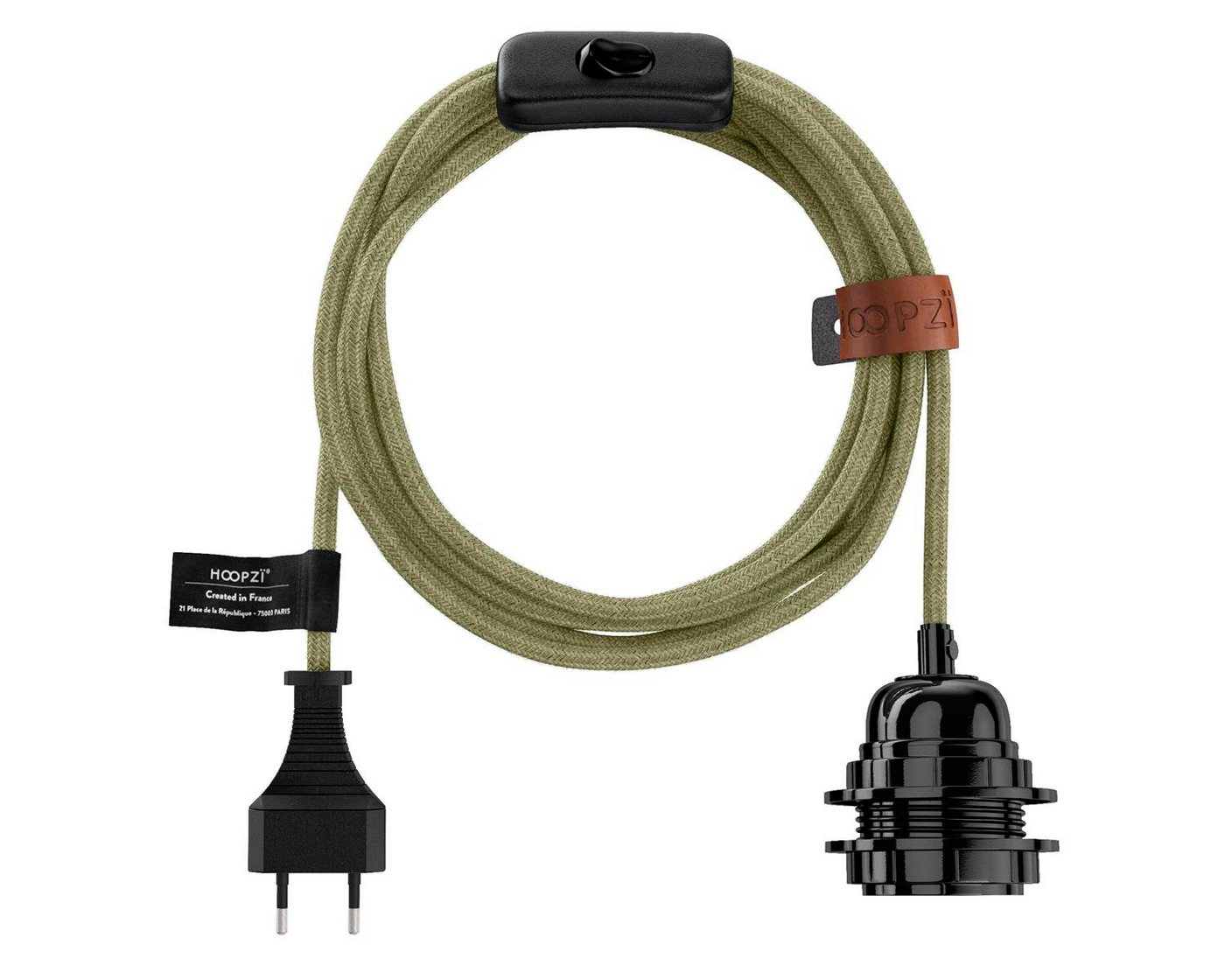 Hoopzi Lampenfassung Bala Fassung e27 mit Kabel und Schalter Lampe Pendelleuchte, (1-St), Vintage Retro Industiedesign Bild 3