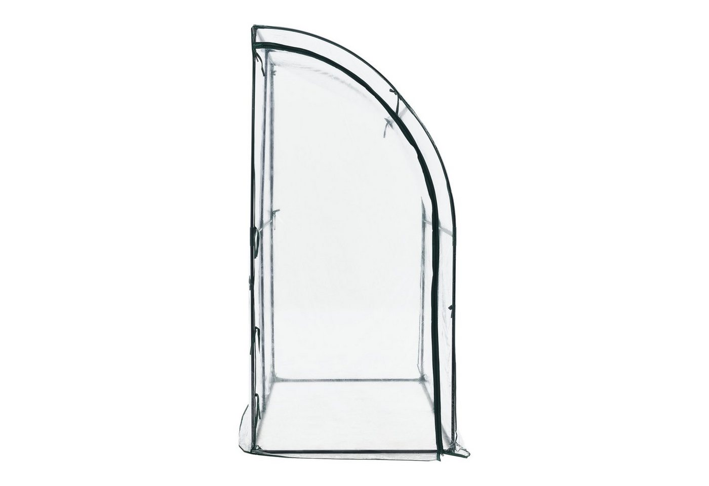 en.casa Anlehngewächshaus, Juta Gewächshaus Stahl 100 x 200 x 215 cm PVC Folie Transparent Bild 3