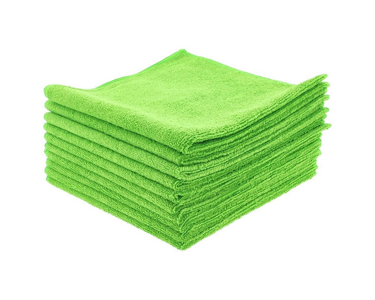 varivendo Reinigungsschwamm Mikrofasertücher grün 400x400mm, 10 Stück, Tuch mikro micro mikrofasertuch microfasertuch fenstertuch fensterrein