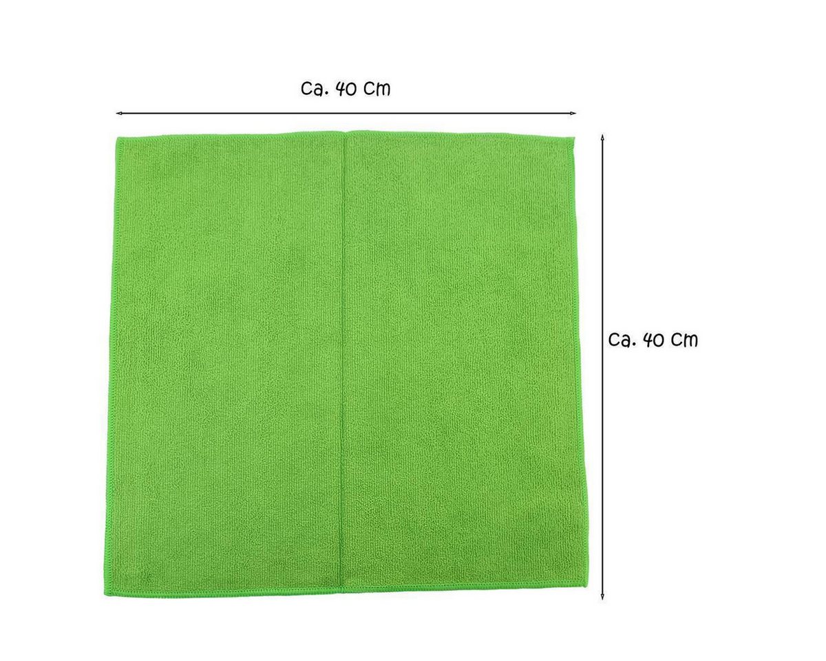 varivendo Reinigungsschwamm Mikrofasertücher grün 400x400mm, 10 Stück, Tuch mikro micro mikrofasertuch microfasertuch fenstertuch fensterrein Bild 2