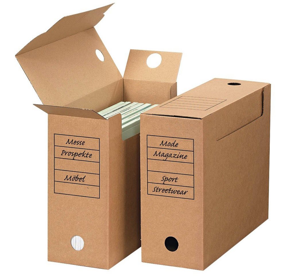 Top-Print® Archivcontainer 10 Archivboxen mit Klappdeckel 33,2x24,5x11,1cm braun