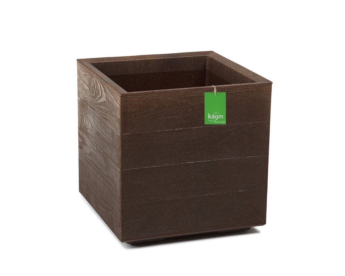 KAGM Pflanzkübel Blumenkübel Pflanztopf mit Rollen Holzoptik Pflanzgefäß Dunkelbraun