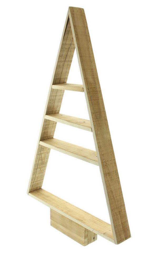 Dekoleidenschaft Standregal Dekotanne "Rustikal" aus recyceltem Holz, Pyramide mit 4 Ebenen, 78 cm, hoch, Regal für Wohnzimmer, Küche & Bad, Weihnachtsbaum Alternative Bild 2