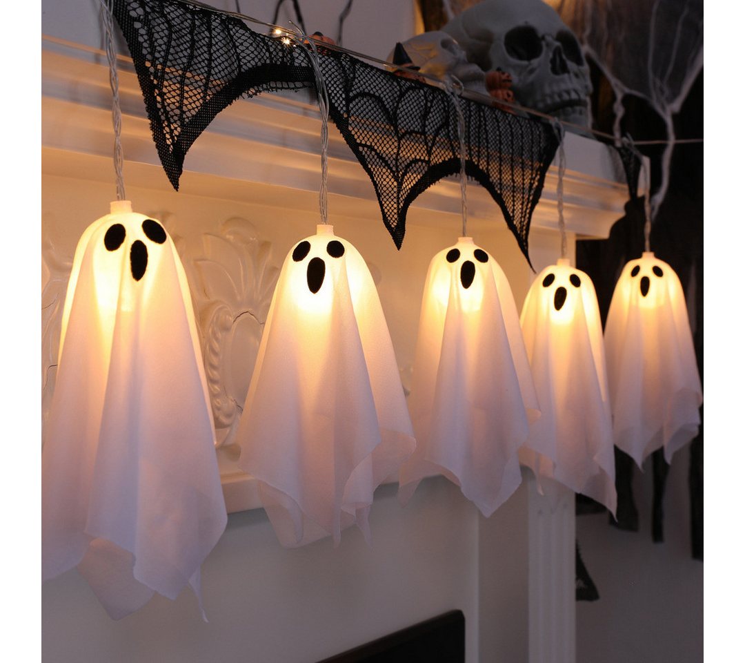 Bomiclss LED-Lichterkette Halloween-Geister-Lichterkette 10 Stück Geister-Halloween-Dekoration, für Urlaub, Halloween Party, Zuhause, Festival-Dekoration Bild 2