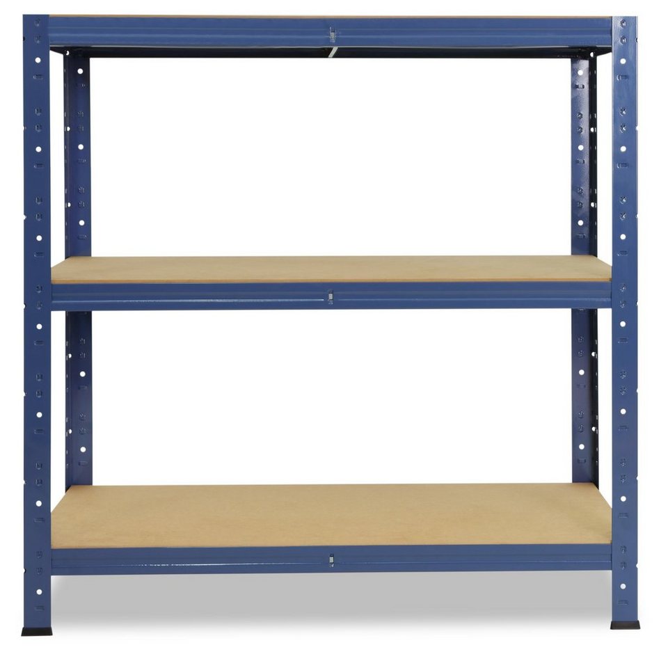 shelfplaza Schwerlastregal HOME, 115x120x60cm blau, 3 Böden, Kellerregal, Garagenregal, Steckregal Bild 2