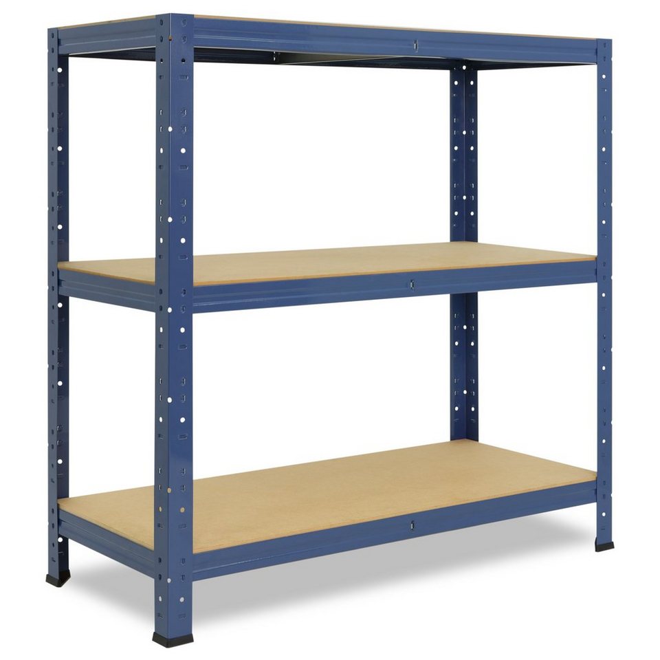 shelfplaza Schwerlastregal HOME, 115x120x60cm blau, 3 Böden, Kellerregal, Garagenregal, Steckregal Bild 4