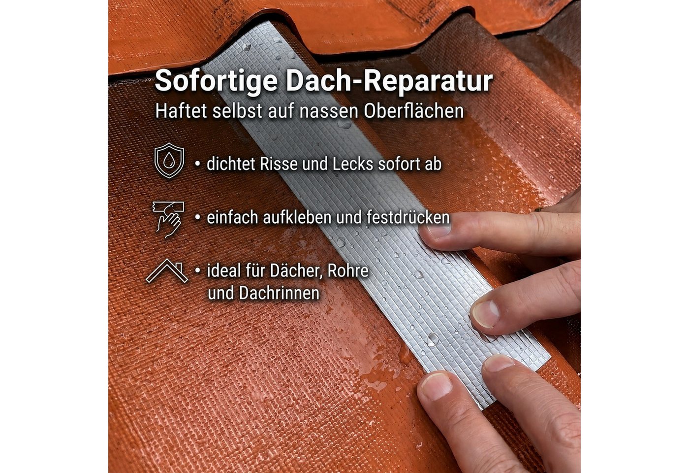 FALINGO Dichtungsband Wasserdichtes Klebeband, Butyl Klebeband für Dach, Wand, Fenster, Rohr, Hohe Klebekraft Bild 4