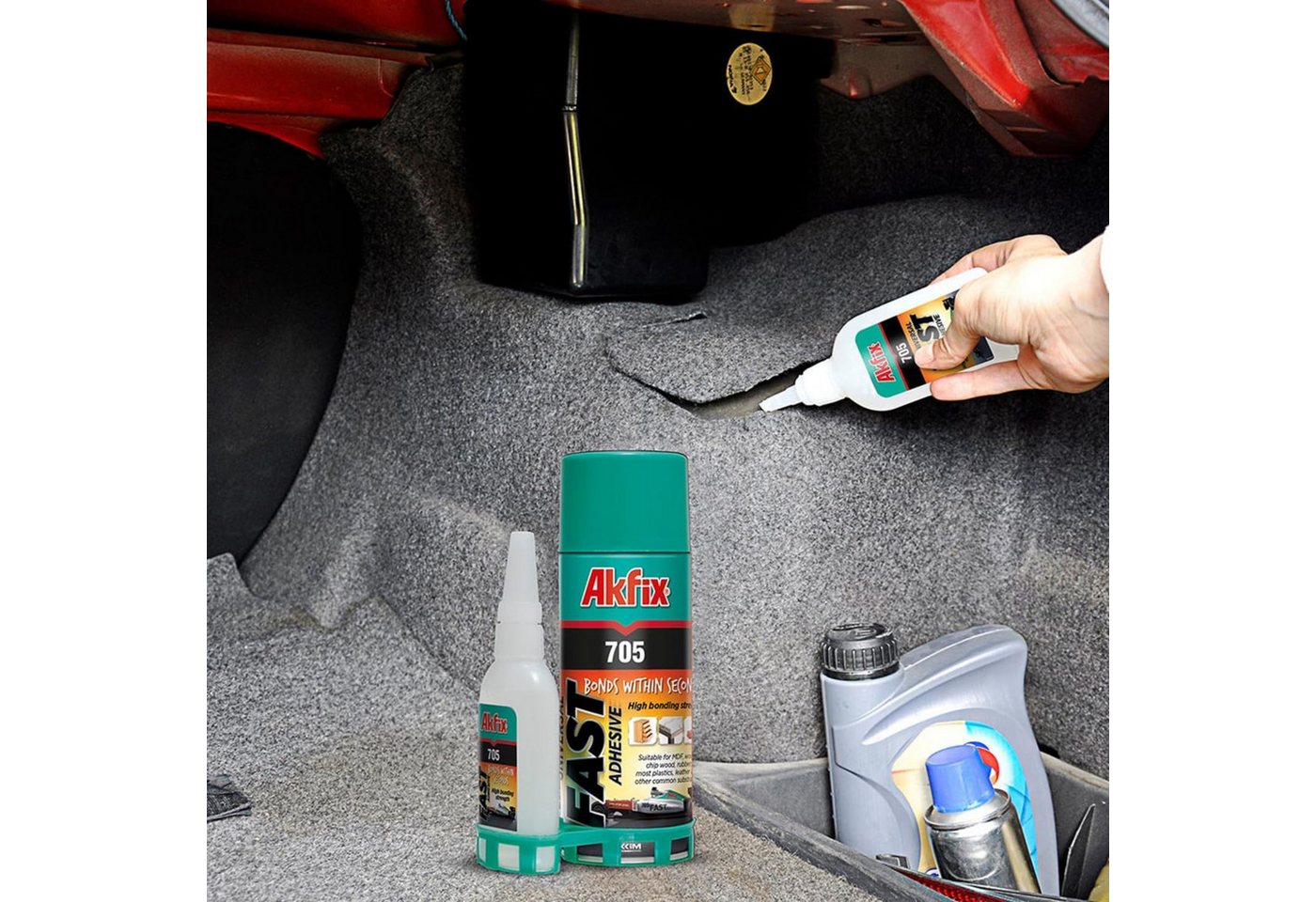 Greenpoint Sekundenkleber Sekundenkleber Aktivatorspray Klebeset 100 ml + 400 ml Extra Stark, (Klebstoff-Set), Cyanacrylat, Aktivator, extra stark, Sekundenkleber Bild 5
