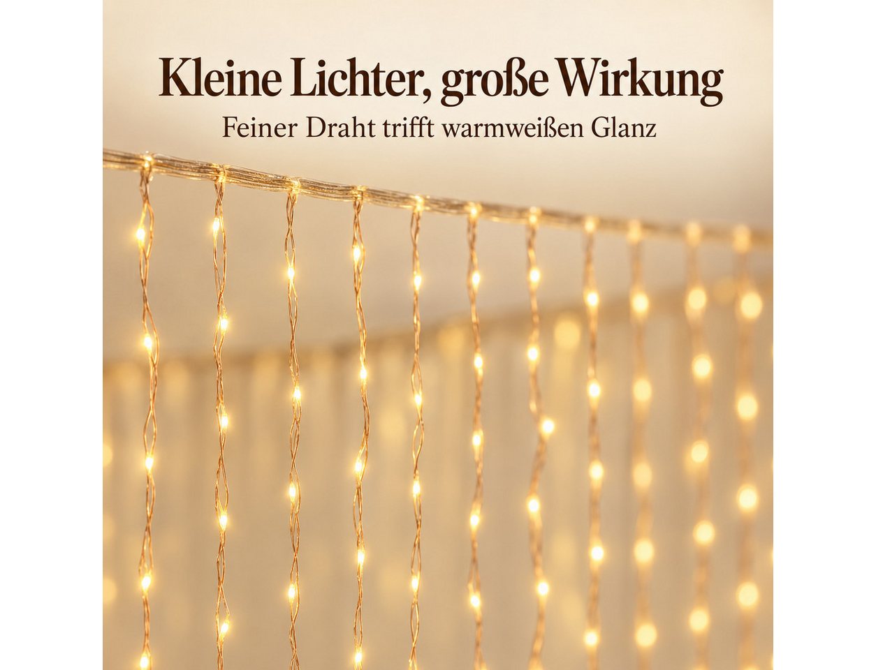 Norvéa Home LED-Lichterkette Lichterkette, Lichtervorhang – mit Fernbedienung, Warmweißes Licht, Fernbedienung, verschiedene Modi