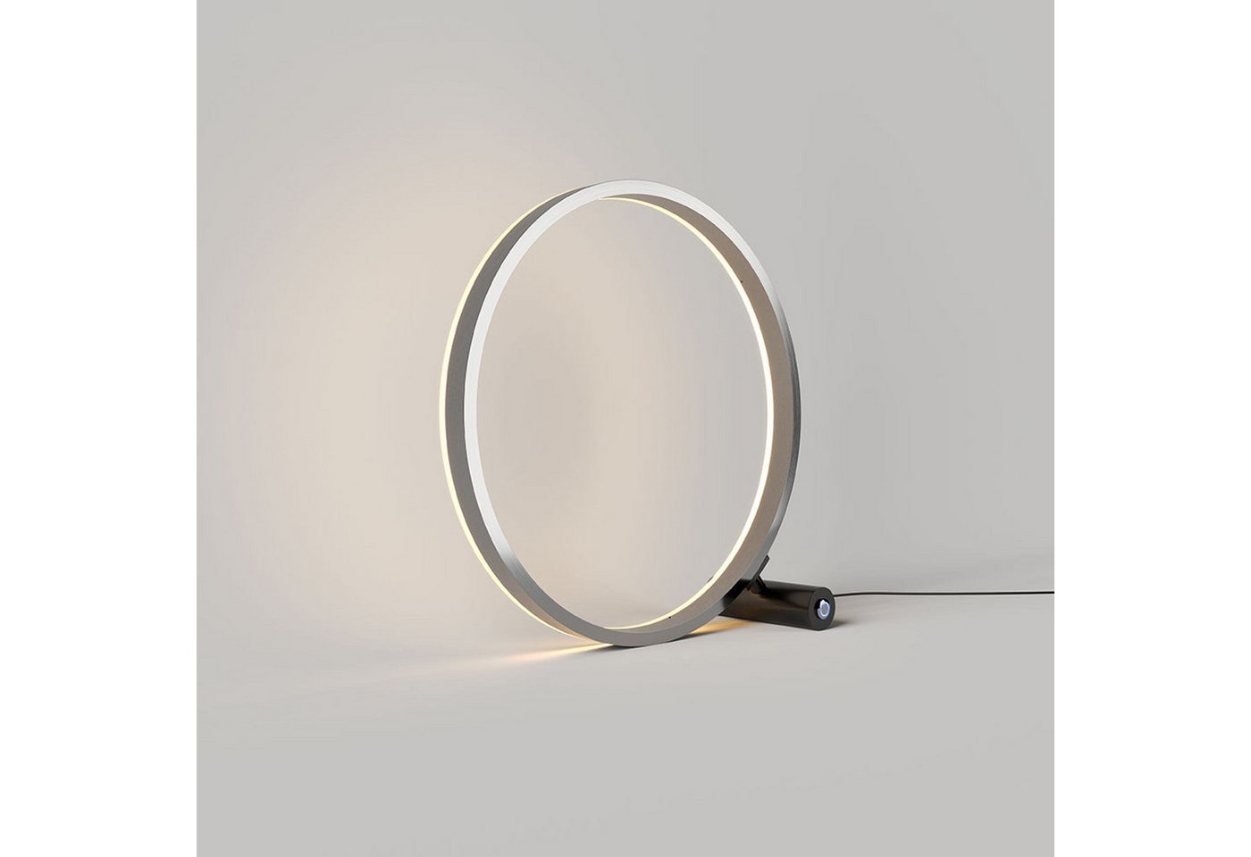 s.luce Tischleuchte LED Ringlampe Direkt oder Indirekt Schwarz/Aluminium, Warmweiß Bild 4