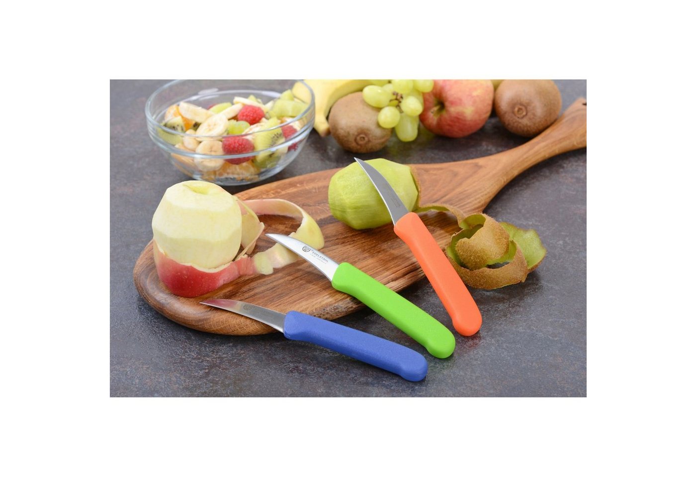 GRÄWE Universalküchenmesser, Gräwe Küchenmesser-Set 3 tlg., Edelstahl, bunt