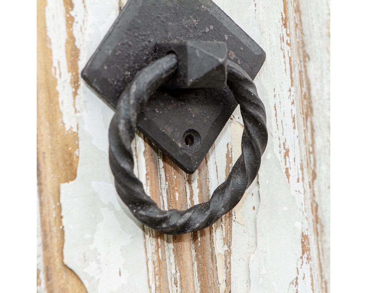 Antikas Möbelbeschlag Schubladengriff, Ring, Klein, Eisen schwarz, H9,5xB7,1cm Bild 3